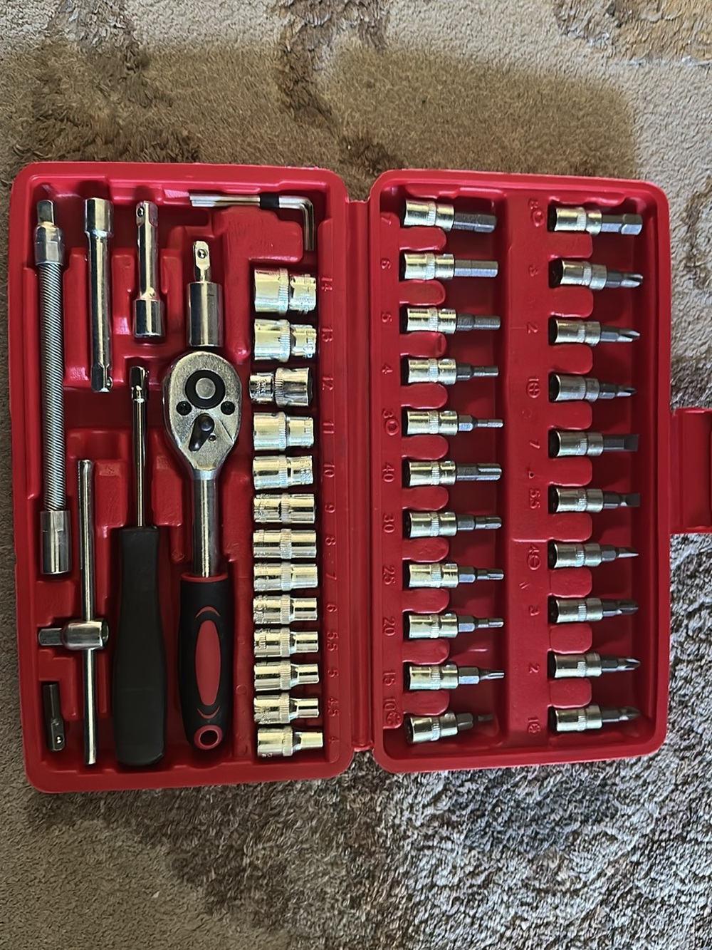 46PCS Small Drive Socket Ratchet Wrench screwdriver set